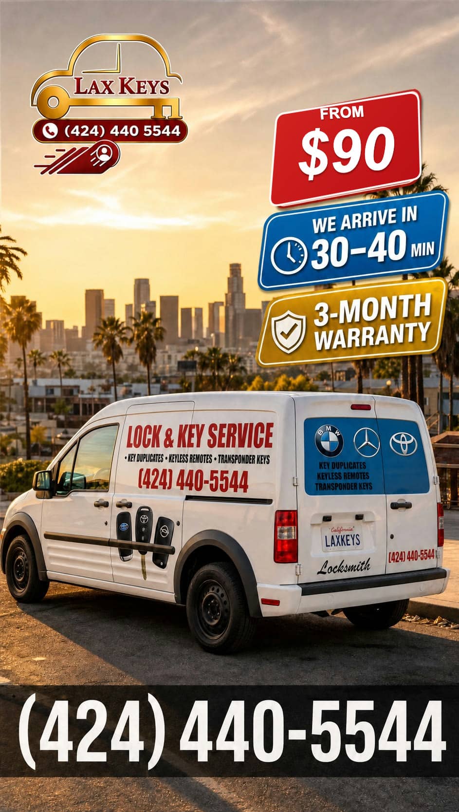 LAX Keys mobile key lab van in Los Angeles